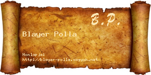 Blayer Polla névjegykártya